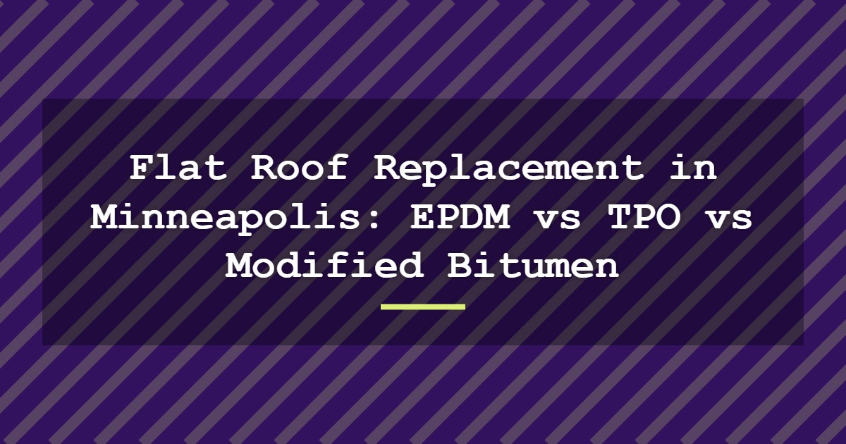 flat roof replacement minneapolis